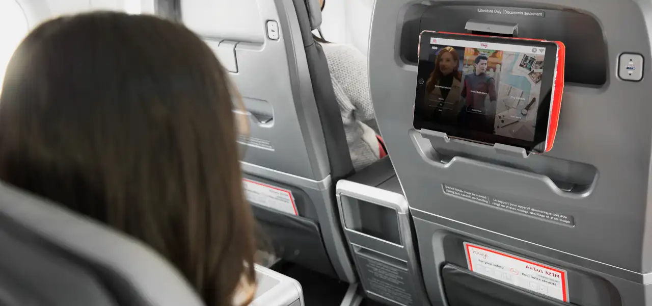 Air Canada Rouge in flight entertainment