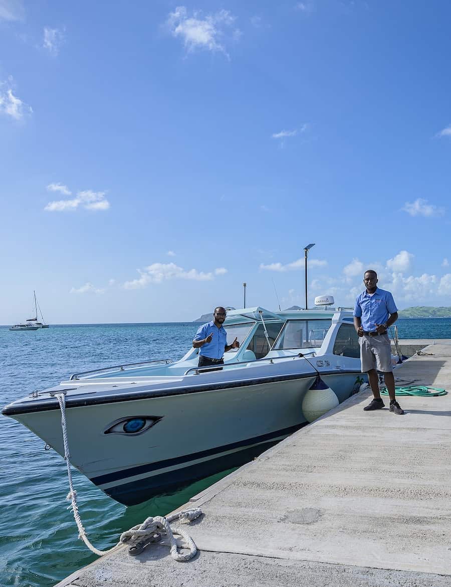 Pier overlooking Nevis Peak — private transfer arrival point in St. Kitts and Nevis